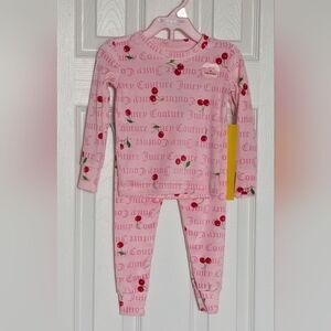 NWT Juicy Couture Girls (2T) Sweetheart Cherry 2-Piece  Pyjama/Sleep Set